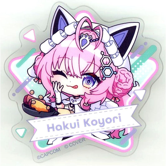 Hakui Koyori Virtual YouTuber Holo Live Mini Chara hololive x Monster Hunter Wilds x CAPCOM CAFE Part 2 Trading Acrylic Badge [USED]