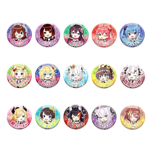 Set of 15 Virtual YouTuber Holo Live Capsule Can Badge Collection Origin 1 [USED]