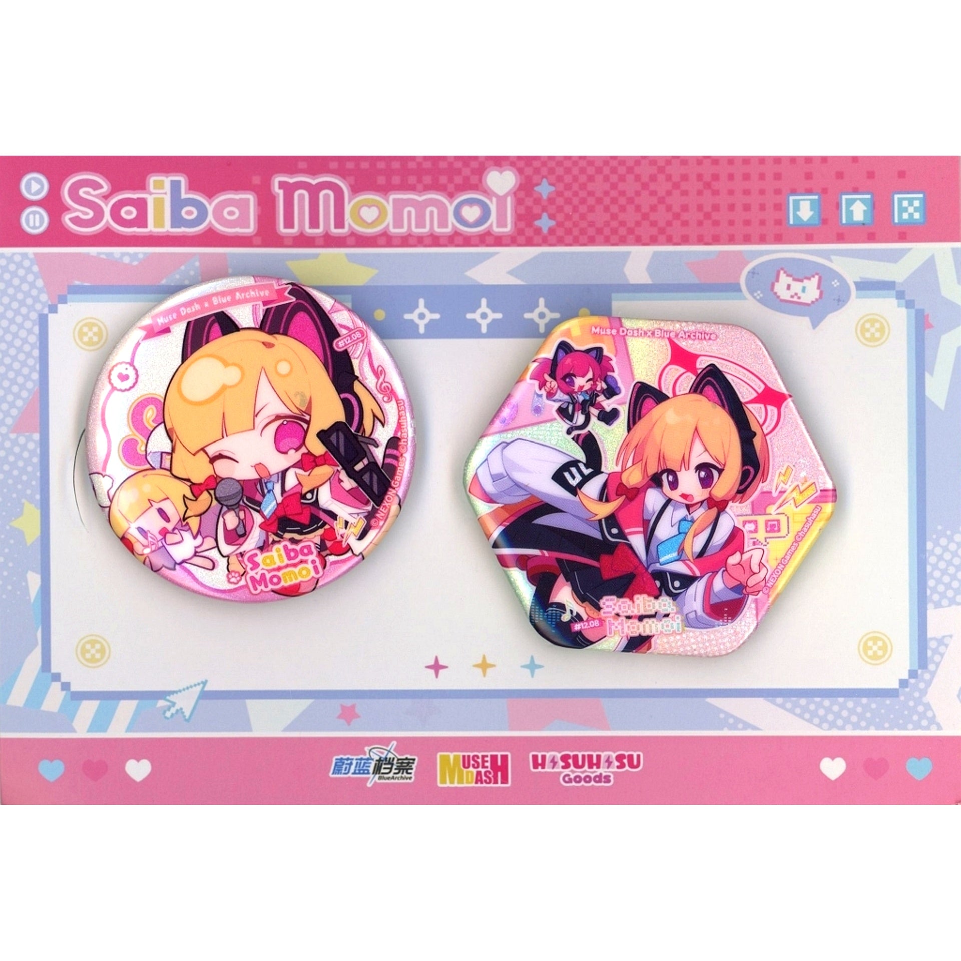 Momoi Saiba Button Set Muse Dash x Blue Archive [USED]