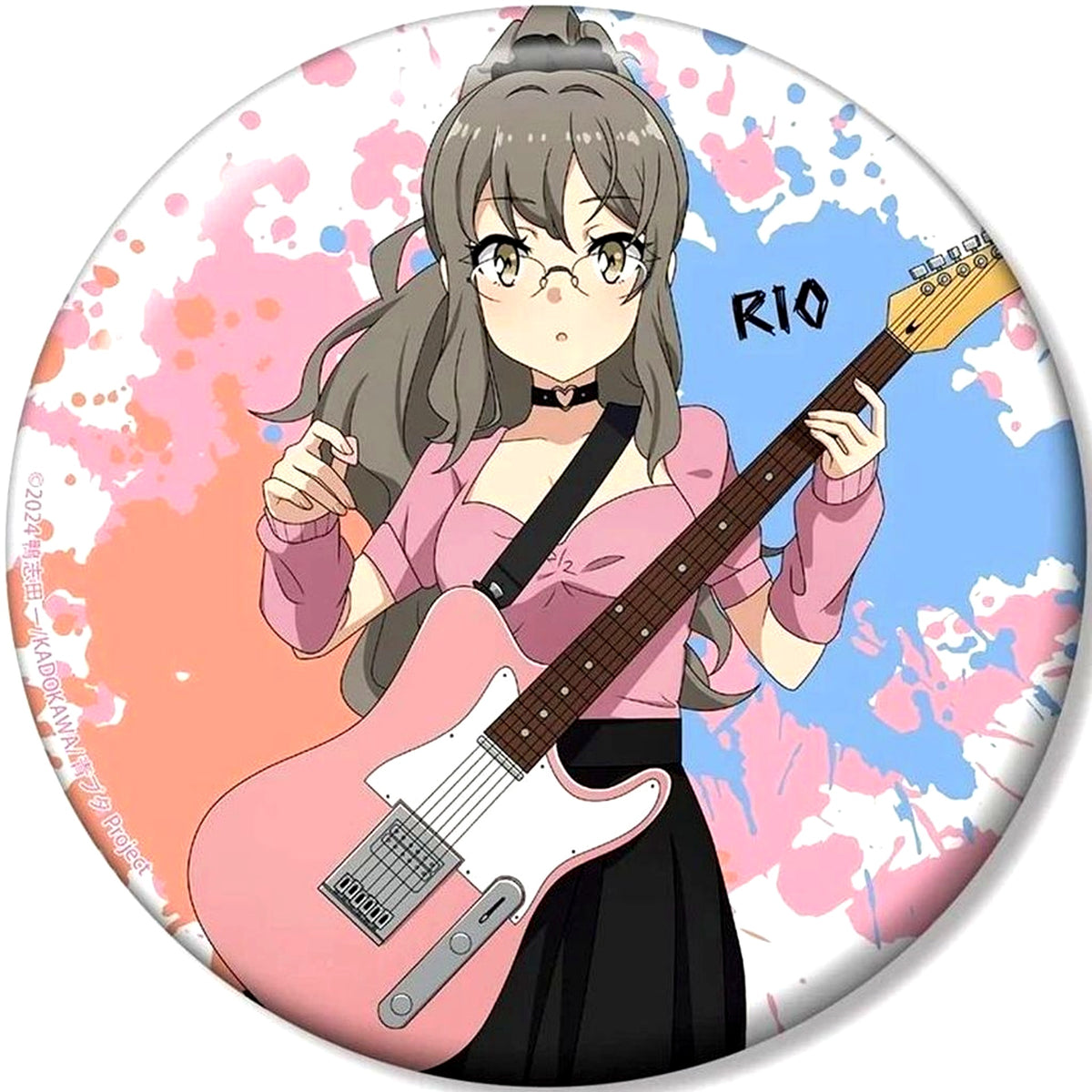 Rio Futaba Rascal Does Not Dream Series Illustration Guitar Performance Ver. 100mm Button POP UP SHOP in TOWER RECORDS in 2026 [USED]