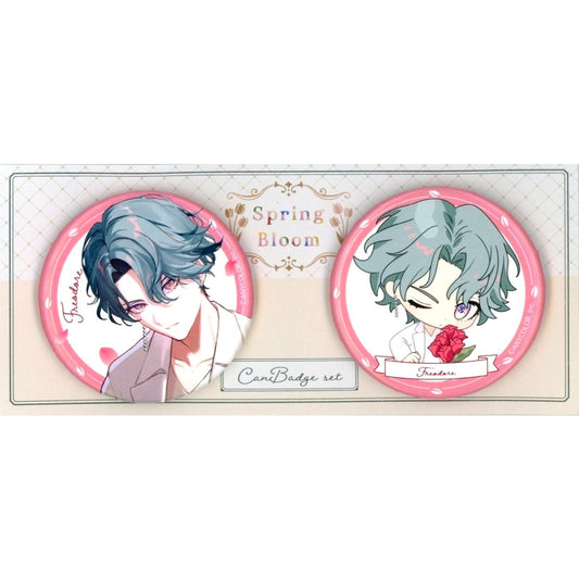 Set of 2 Freodore Virtual YouTuber Nijisanji Karaoke Manekineko Collab Spring Bloom Button [USED]