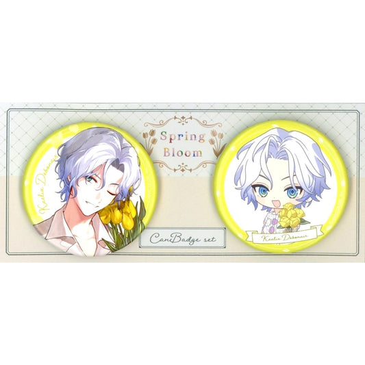 Set of 2 Kaelix Debonair Virtual YouTuber Nijisanji Karaoke Manekineko Collab Spring Bloom Button [USED]