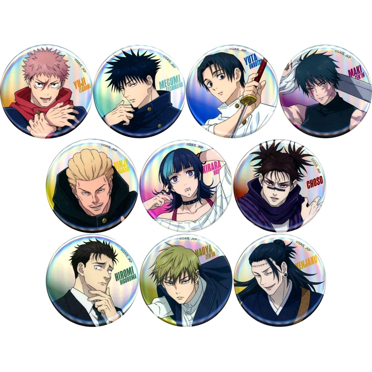 Set of 10 Jujutsu Kaisen Trading Big Button Aurora Ver. Dai Koryuten Culling Game Pop-up Exhibition at baseyard tokyo [USED]