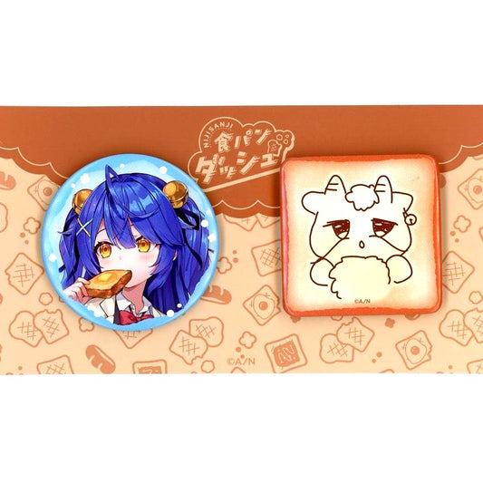 Set of 2 Amamiya Kokoro Virtual YouTuber Nijisanji Button Set Shokupan Dash [USED]