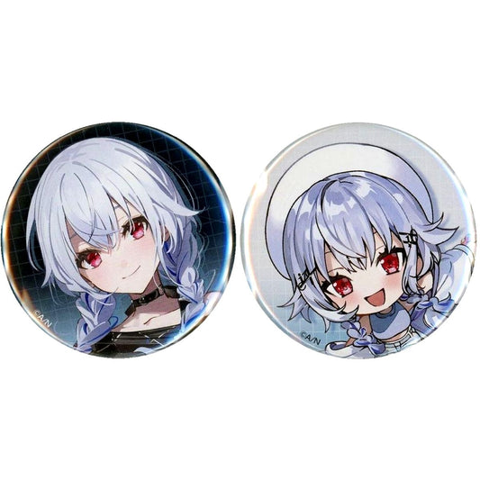 Set of 2 Hakase Fuyuki, SMC Group Virtual YouTuber Nijisanji ROUND1 Button Set [USED]