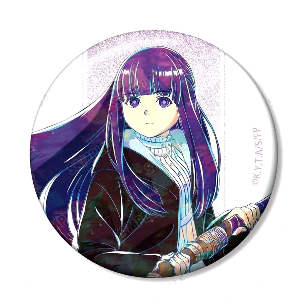 Fern Upper Body TV Anime Frieren: Beyond Journey's End animate Pre-order Campaign Trading Ani-Art Glitter Button [USED]