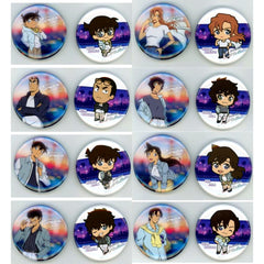 Set of 8 I Prize Button Set Detective Conan Neo City Pop Sega Lucky Kuji [USED]