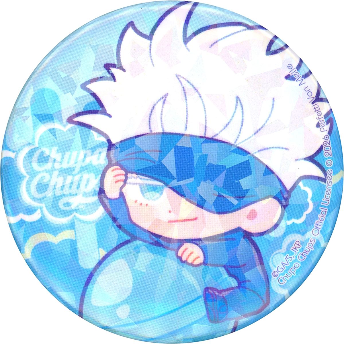 Satoru Gojo Jujutsu Kaisen x Chupa Chups POP UP SHOP in HMV Hologram Button [USED]