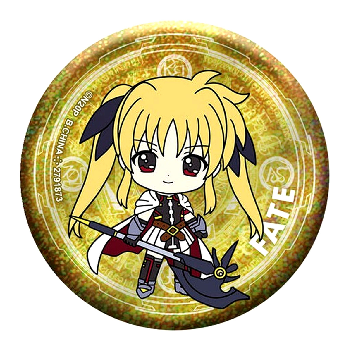 Fate Testarossa Magical Girl Lyrical Nanoha Hologram Button Assort Collection C Prize [USED]