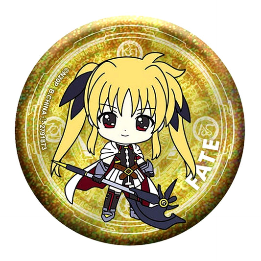 Fate Testarossa Magical Girl Lyrical Nanoha Hologram Button Assort Collection C Prize [USED]