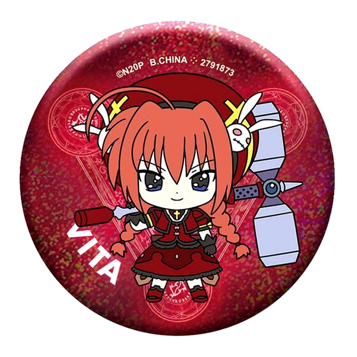 Vita Magical Girl Lyrical Nanoha Hologram Button Assort Collection C Prize [USED]