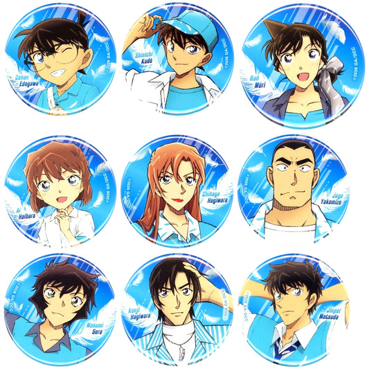 Set of 9 Detective Conan Movie The Fallen Angel of the Highway Character Badge Collection Theater Goods [USED]