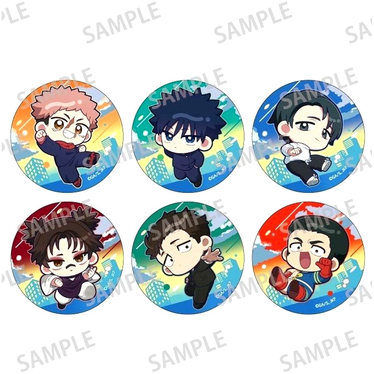 Set of 6 Jujutsu Kaisen Trading Button [USED]