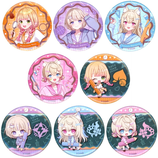 Set of 8 Hololive Production Trading Button Full Body and Mini Character Ver. Haruiro Hololive Academy x SWEETS PARADISE Virtual YouTuber [USED]