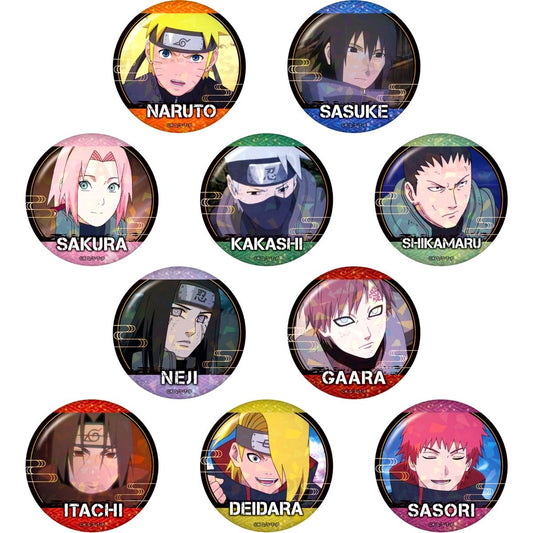 Set of 10 Naruto Shippuden Trading Scene Shot Hologram Button [USED]