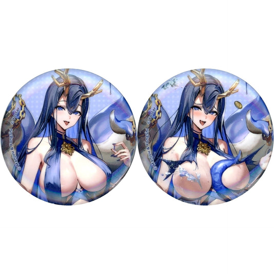 Set of 2 Golden Hind Azur Lane Buttons April Fools Goods [USED]