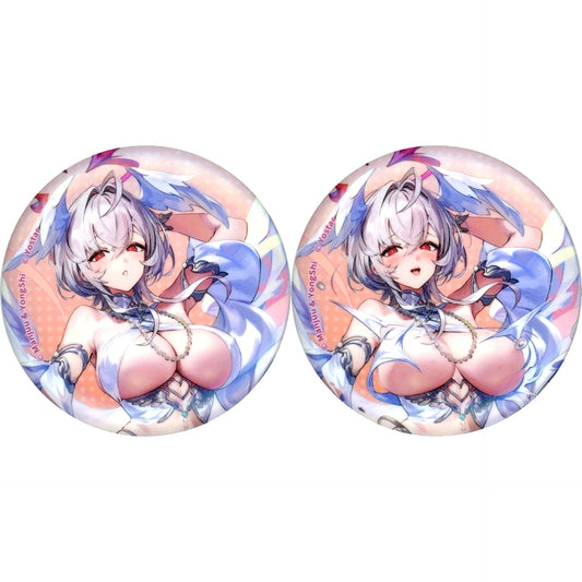 Set of 2 Pearl Azur Lane Buttons April Fools Goods [USED]