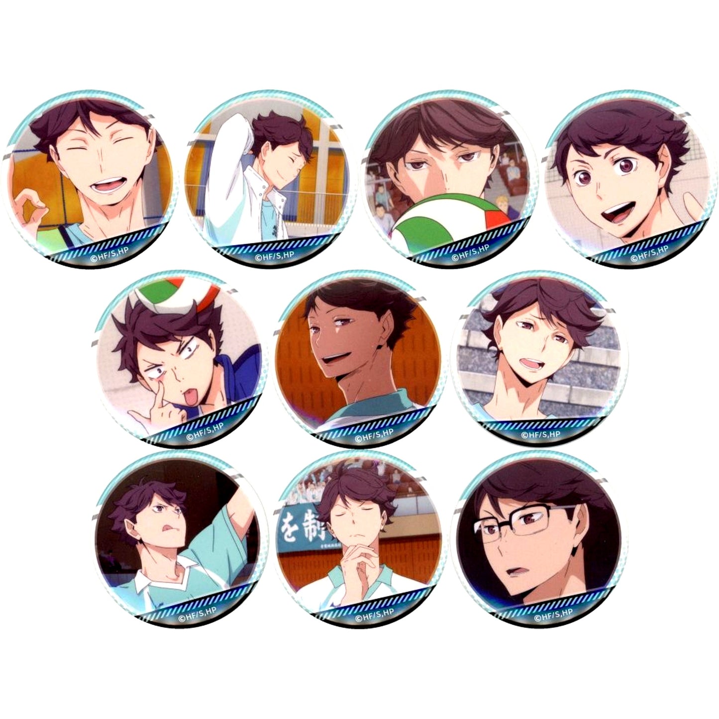 Set of 10 Toru Oikawa Haikyu Full of Oikawa Scene Shot Trading Button [USED]