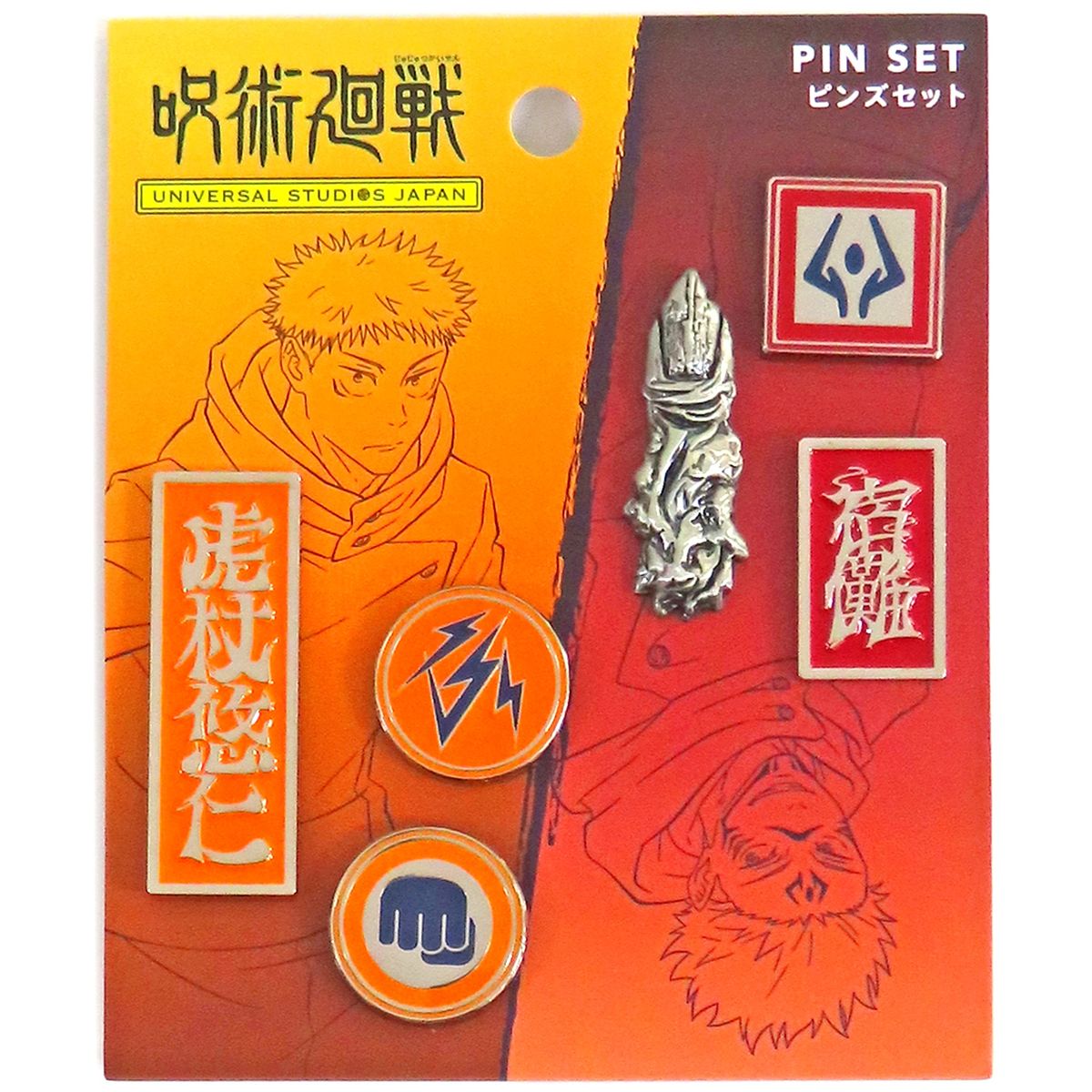Set of 6 Yuji Itadori & Ryomen Sukuna Jujutsu Kaisen Pin Badge Set Universal Studios Japan 2026 Exclusive [USED]