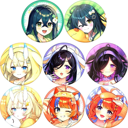 Set of 8 Virtual YouTuber Nijisanji DMM Scratch! Good Night Button E Prize [USED]