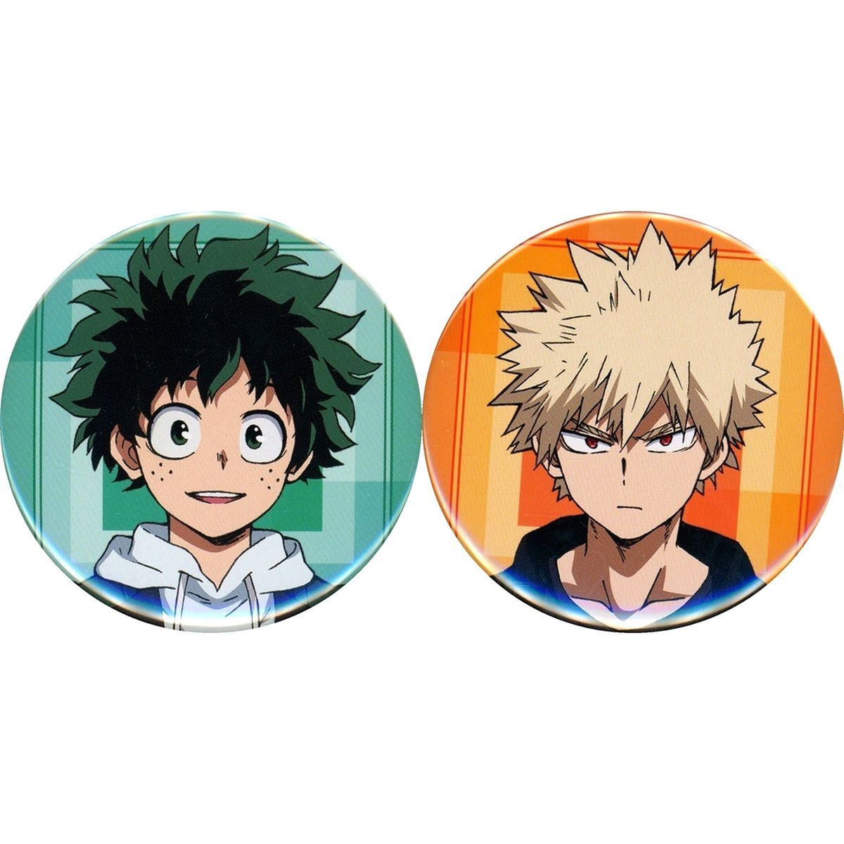 Set of 2 Izuku Midoriya and Katsuki Bakugo My Hero Academia Original Art Button Only from Blu-ray/DVD My Hero Academia FINAL SEASON Animate Complete Set Purchase Bonus [USED]