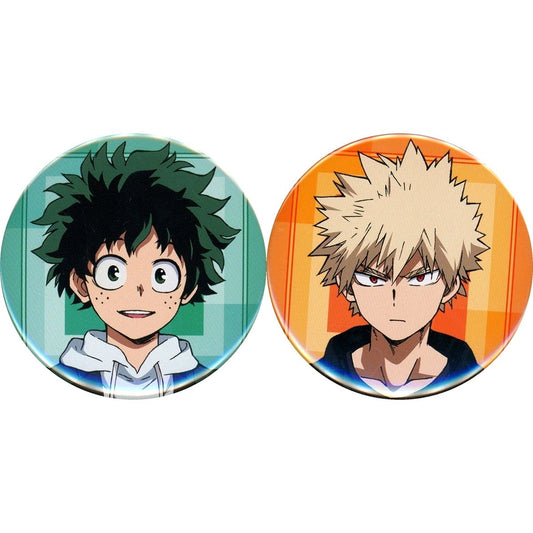 Set of 2 Izuku Midoriya and Katsuki Bakugo My Hero Academia Original Art Button Only from Blu-ray/DVD My Hero Academia FINAL SEASON Animate Complete Set Purchase Bonus [USED]