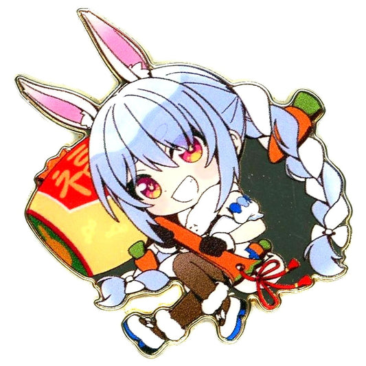Usada Pekora Virtual YouTuber Holo Live Pin Badge Wafu Chibi Style hololive production official shop in Osaka Umeda [USED]