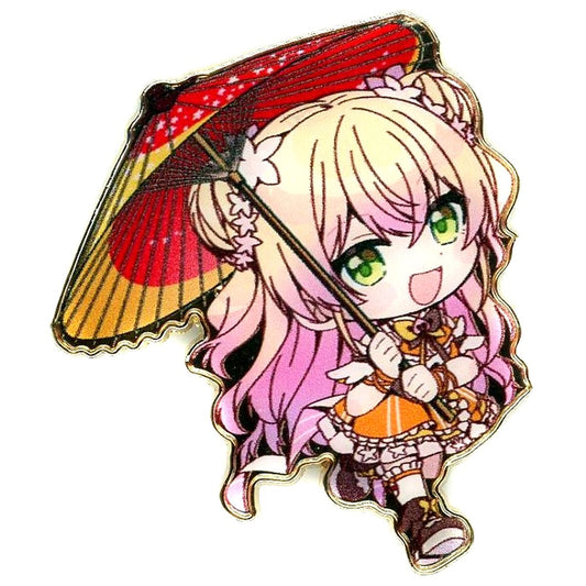 Momosuzu Nene Virtual YouTuber Holo Live Pin Badge Wafu Chibi Style hololive production official shop in Osaka Umeda [USED]