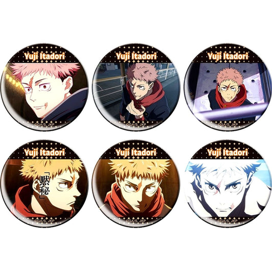 Set of 6 Yuji Itadori Jujutsu Kaisen Season 3 Chara Badge Collection Button [USED]