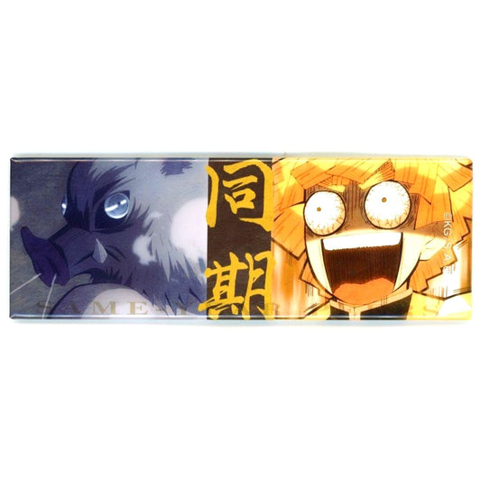 Inosuke Hashibira & Zenitsu Agatsuma Demon Slayer: Kimetsu no Yaiba x ufotable Cafe x Machi Asobi CAFE Full Series Rebroadcast Collaboration Cafe The Bond We've Tied 3rd Term Theme Tanjiro and Zenitsu and Inosuke Kimetsu Gakuen Tanjiro Kamado Ambition Arc