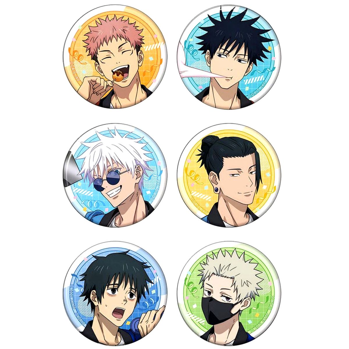 Set of 6 Jujutsu Kaisen Chara Badge Collection Button 5th Anniversary Goods [USED]
