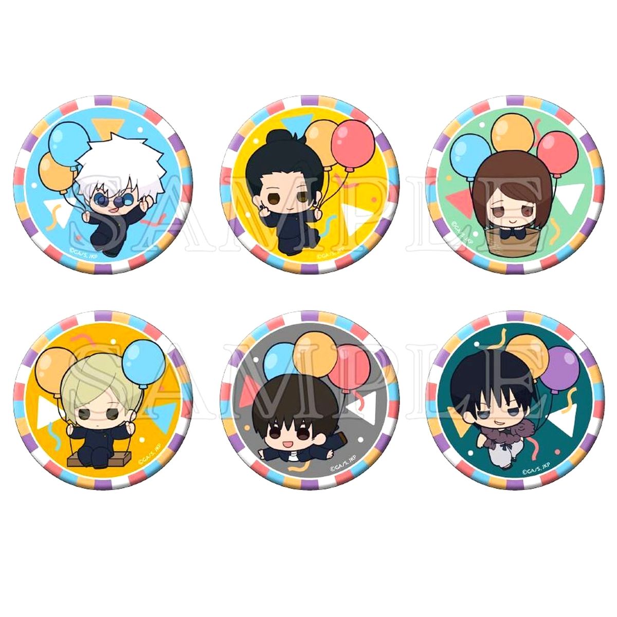 Set of 6 Jujutsu Kaisen: Hidden Inventory/Premature Death Sparkle Button Collection Balloon Ver. [USED]