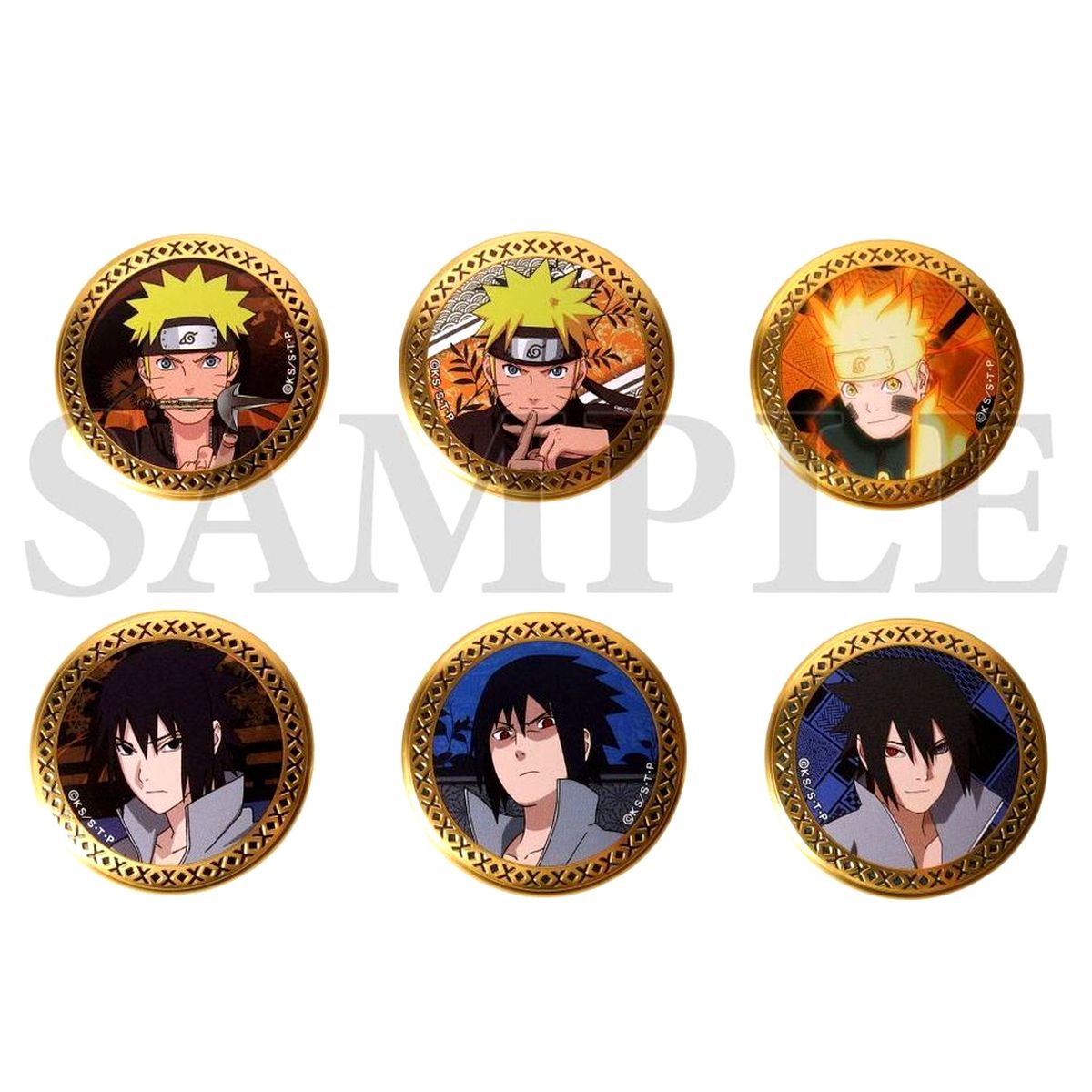 Set of 6 Naruto Shippuden Metallux Badge Collection [USED]