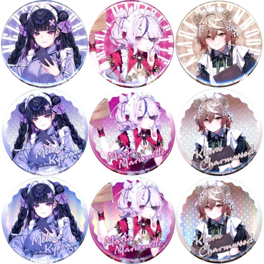 Set of 9 Virtual YouTuber Nijisanji NIJISANJI EN Collaboration Cafe in Cafe Asan Exclusive Button [USED]