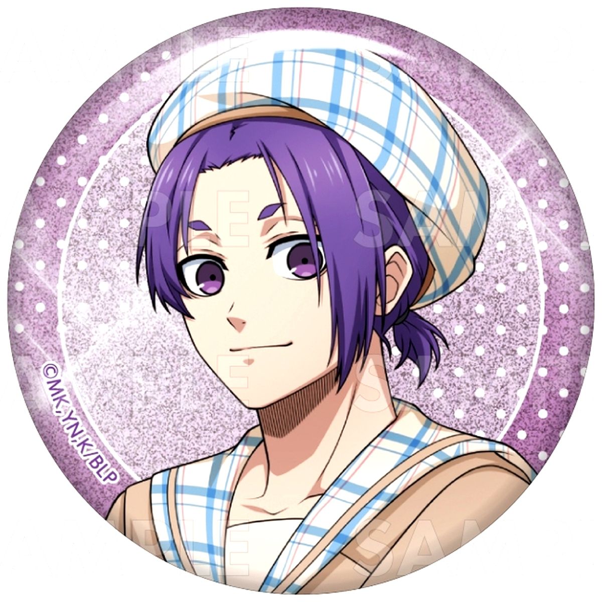 Reo Mikage Blue Lock Check Sailor Style Trading Glitter Button [USED]