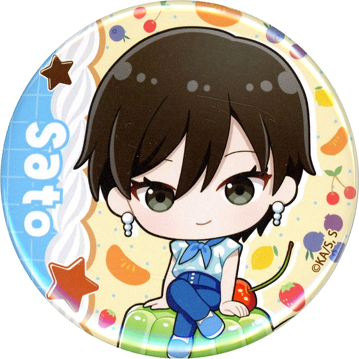 Aoi Sato You and I Are Polar Opposites TV Anime Button E-8 Prize Kujimate [USED]