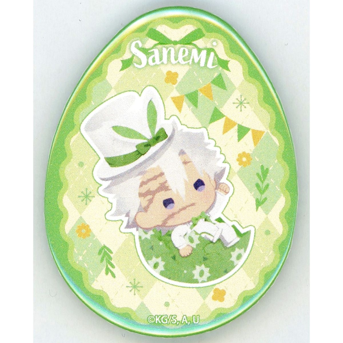 Sanemi Shinazugawa Demon Slayer: Kimetsu no Yaiba Yura Fuwa Series Easter Ver. Random Easter Button [USED]