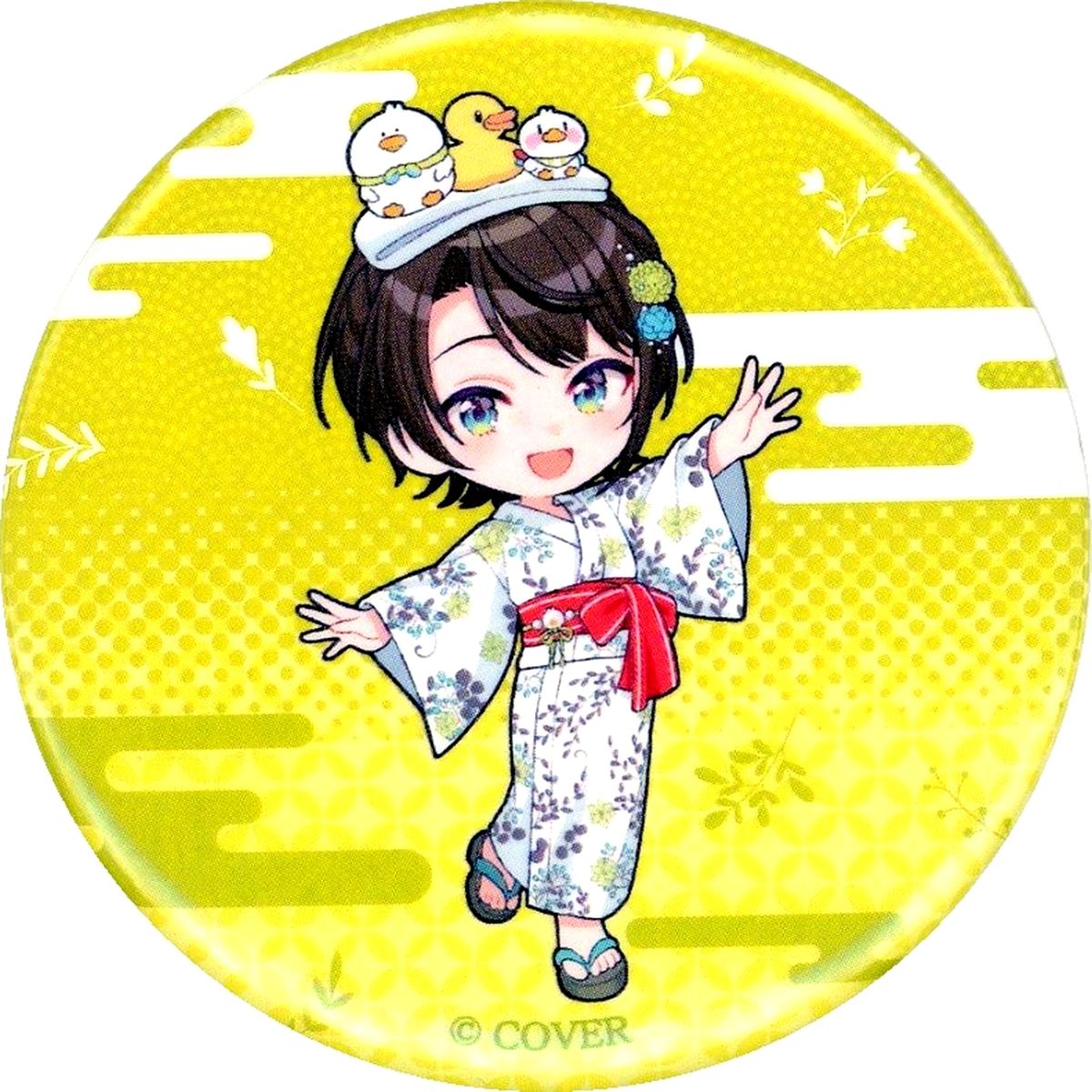 Oozora Subaru Mini Chara Ver. Virtual YouTuber Holo Live Gokurakuyu and RAKU SPA Collaboration Vol. 9 Furo Life Healing Hot Spring Tour: Futameguri Trading Button [USED]