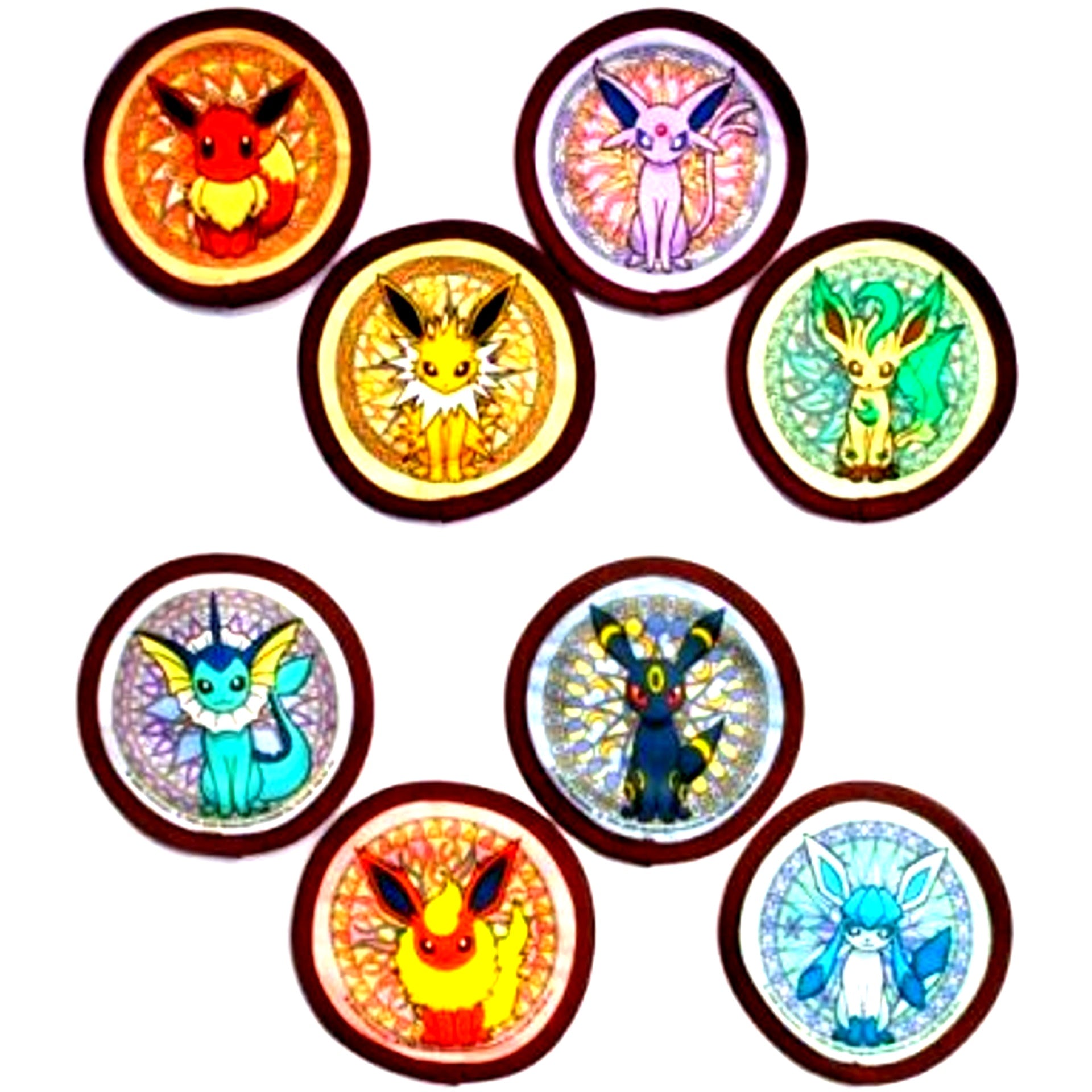Set of 4 Round Coasters Eevee Collection Pokemon Pokemon Center Limited [USED]