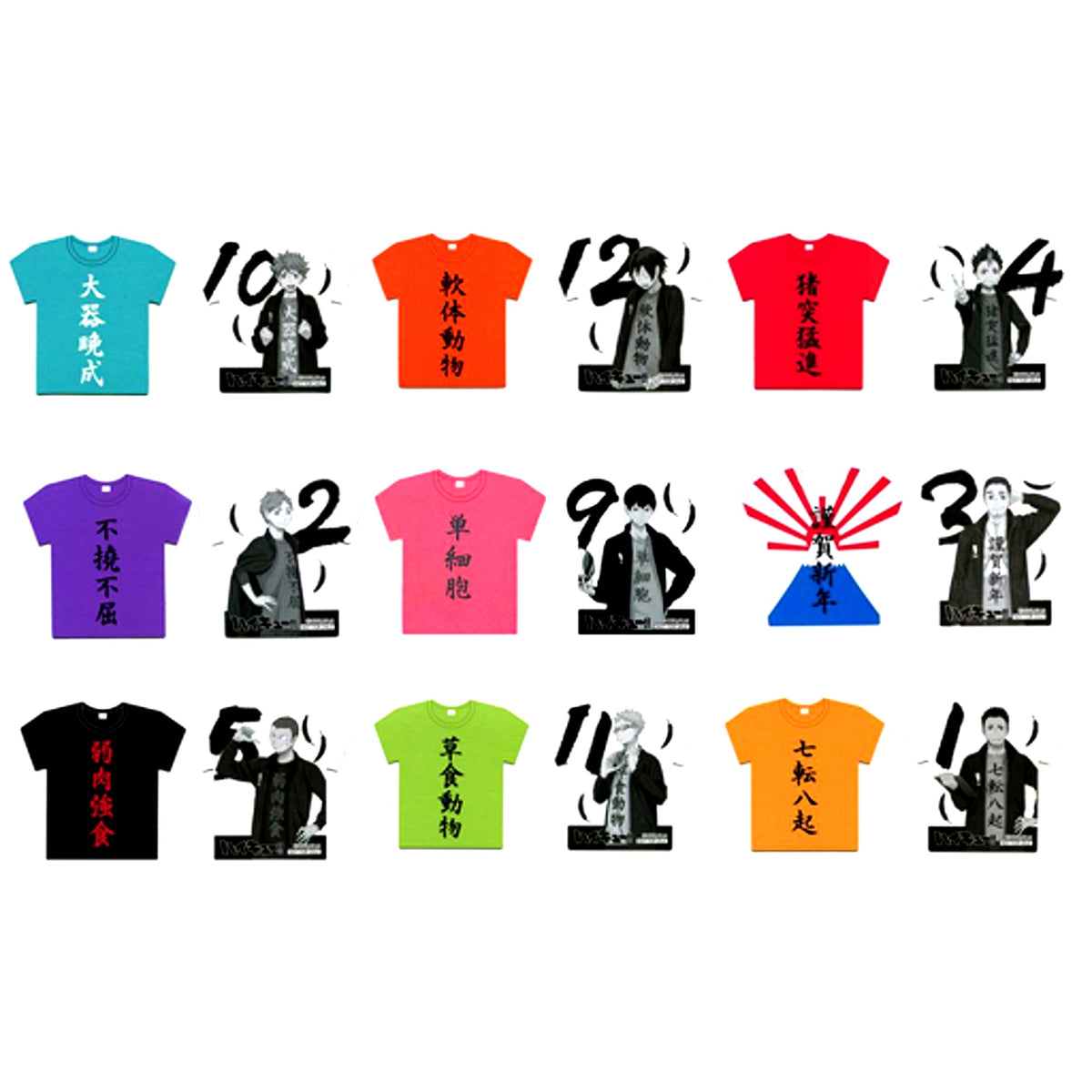 Set of 9 T-Shirt Shaped Coaster Haikyu!! animate Gather New Club Members Fair Related Product Purchase Bonus [USED]
