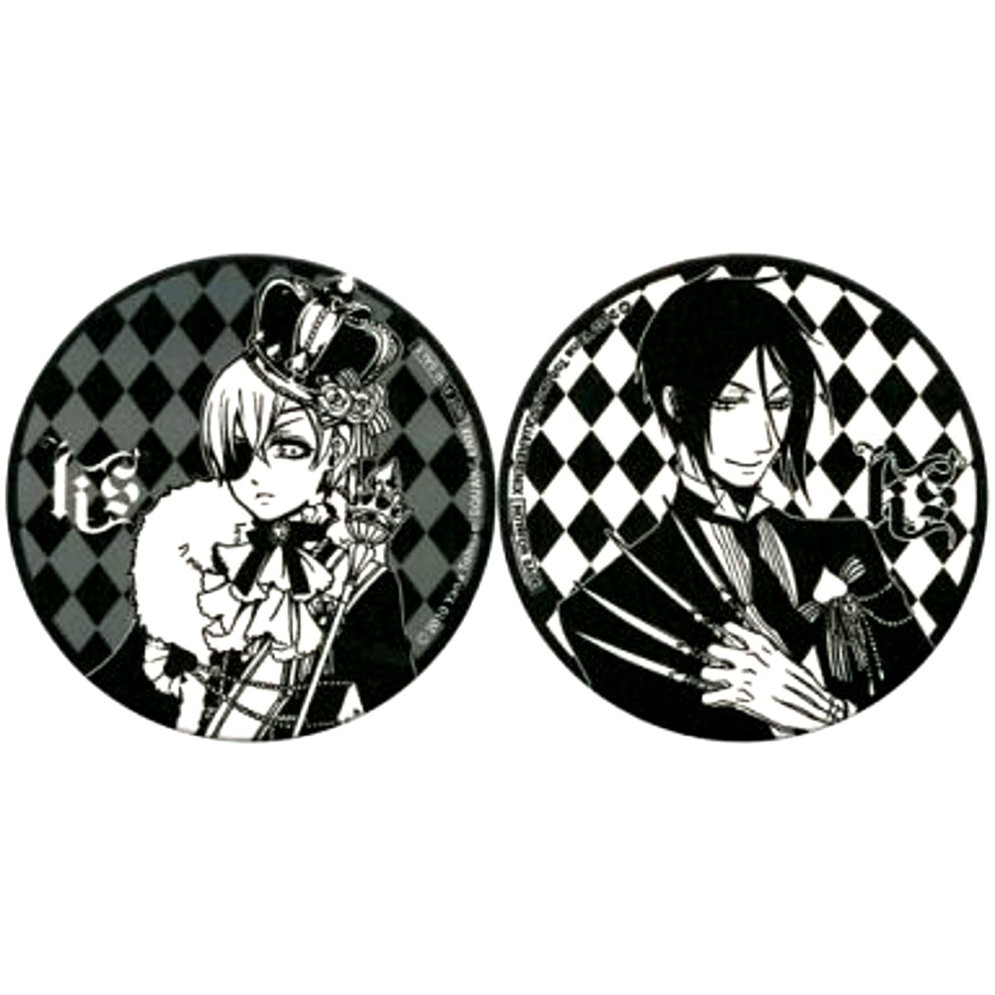 Ciel and Sebastian Coaster Set of 2 Black Butler Funtom Company Playing Cards Purchase Bonus [USED]