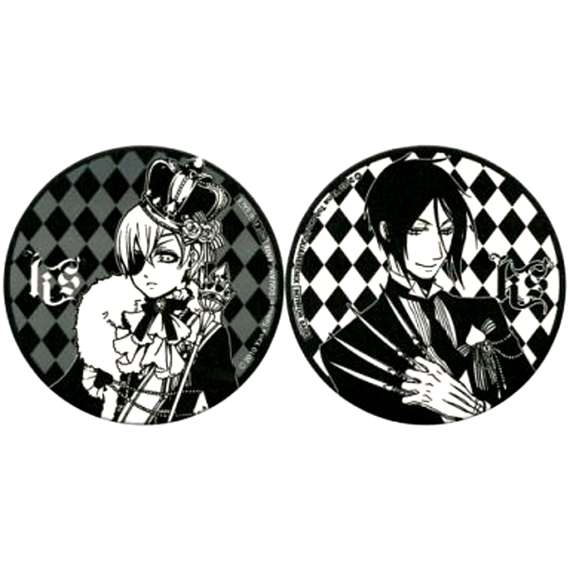 Ciel and Sebastian Coaster Set of 2 Black Butler Funtom Company Playing Cards Purchase Bonus [USED]