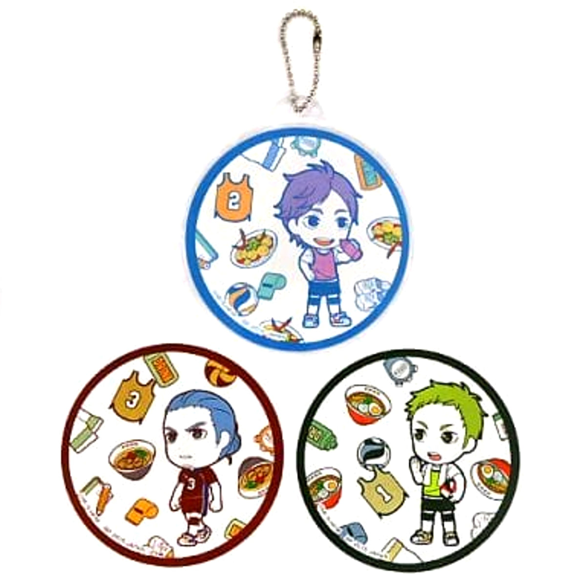 Haikyu!! Koushi Sugawara Daichi Sawamura Azumane Asahi Set of 3 Ichiban Kuji Spring Training Camp! Coaster Collection Kyunchara Illustrations Prize F [USED]