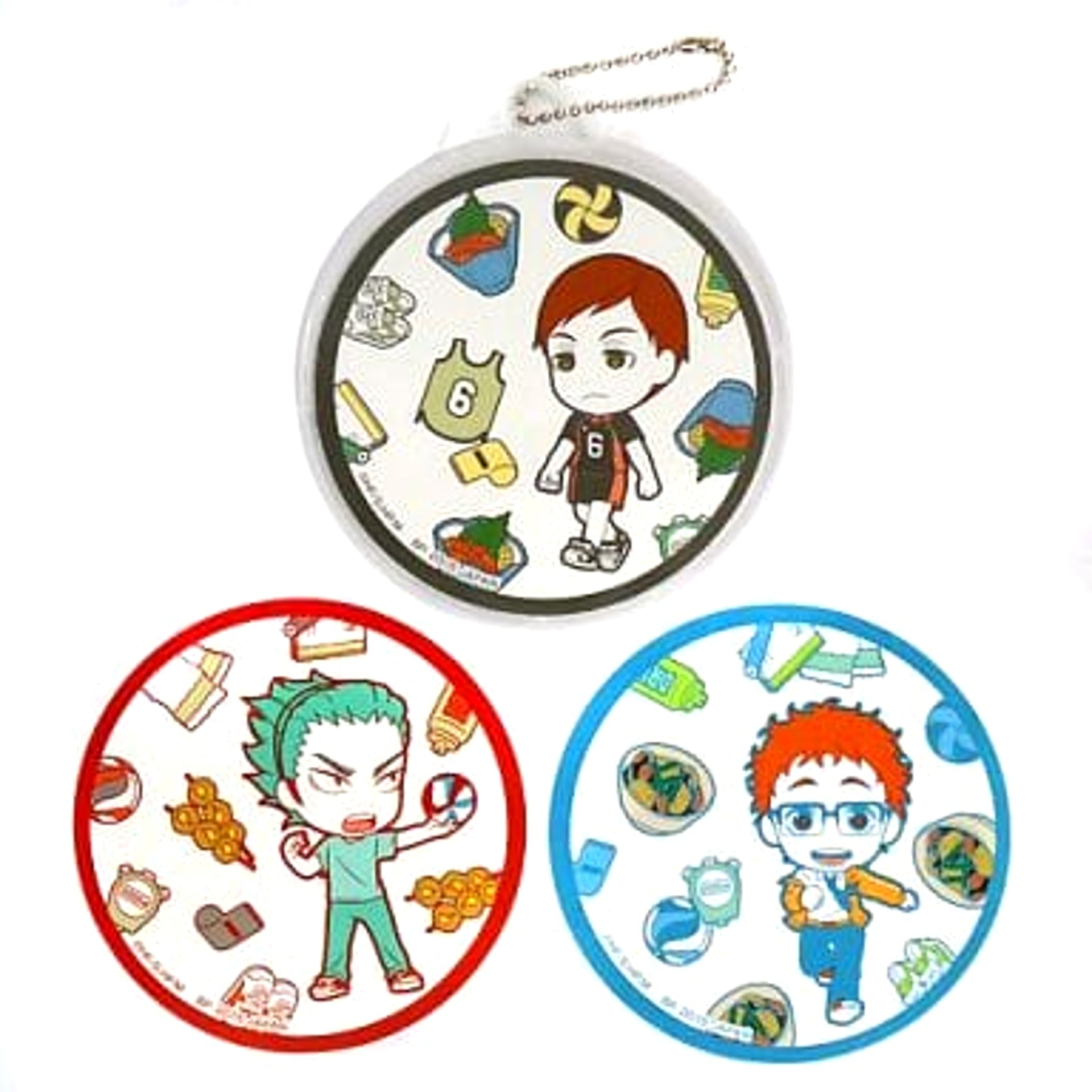 Haikyu!! Chikara Ennoshita Ittetsu Takeda Keishin Ukai Set of 3 Ichiban Kuji Spring Training Camp! Coaster Collection Kyunchara Illustrations Prize F [USED]