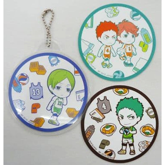 Haikyu!! Hajime Iwaizumi & Others Set of 3 Ichiban Kuji Spring Training Camp! Coaster Collection Kyunchara Illustrations Prize F [USED]