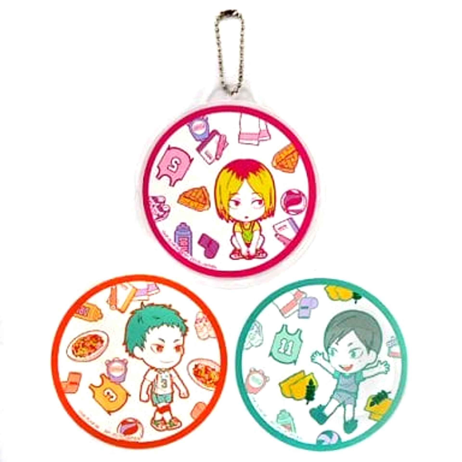 Haikyu!! Kenma Kozume & Others Secret Set of 3 Ichiban Kuji Spring Training Camp! Coaster Collection Kyunchara Illustrations Prize F [USED]