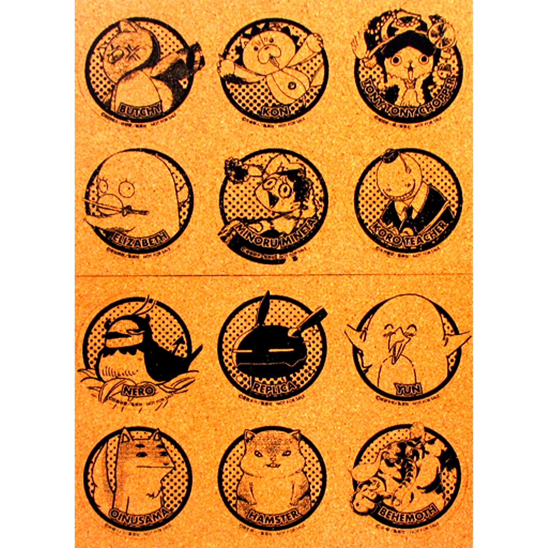 Set of 12 Weekly Shonen Jump & Saikyo Jump 2016 Spring 30000 People Present W Chance Winning Item Cork Coaster Set [USED]