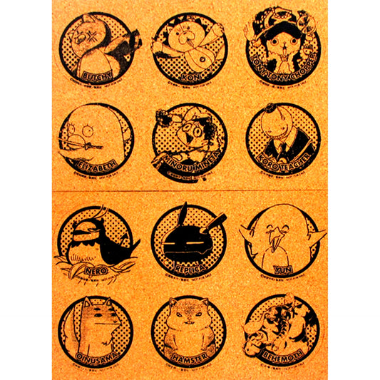 Set of 12 Weekly Shonen Jump & Saikyo Jump 2016 Spring 30000 People Present W Chance Winning Item Cork Coaster Set [USED]