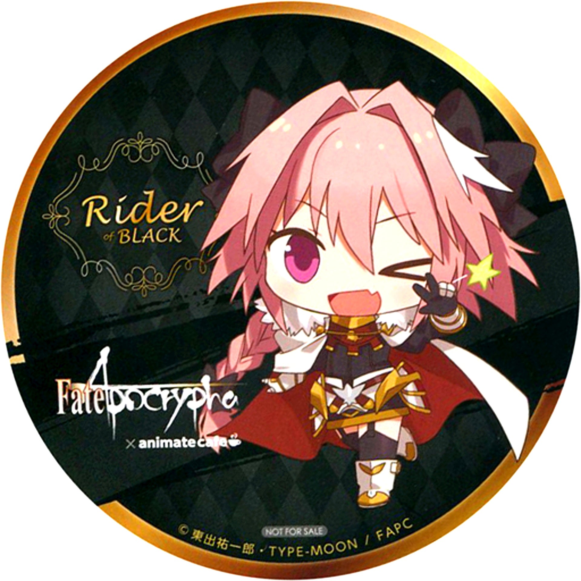 Rider of Black Fate/Apocrypha x animatecafe Menu Order Bonus Coaster [USED]