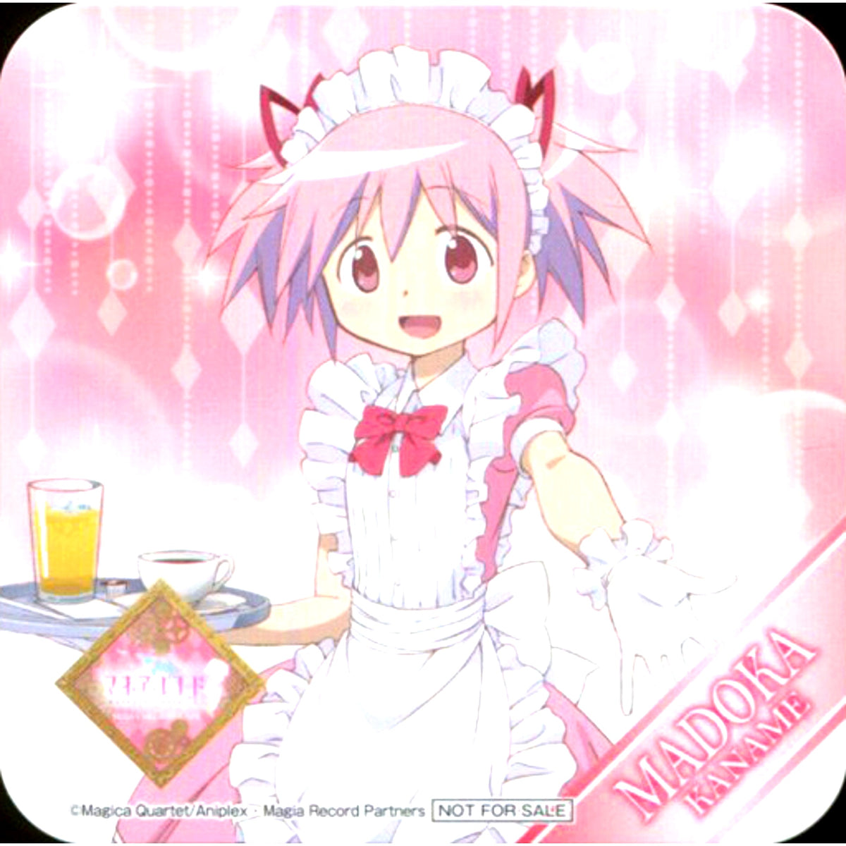 Madoka Kaname Maid Magia Record Puella Magi Madoka Magica Side Story Original Coaster Sega Collab Cafe Part 1 Drink Order Bonus [USED]